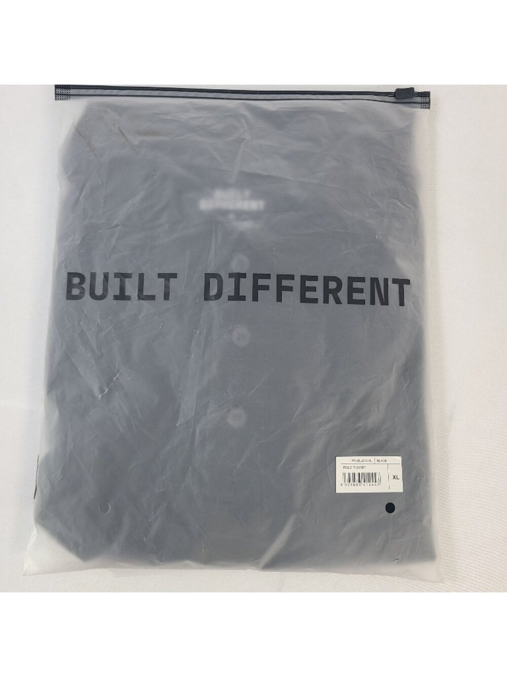 NEW Built Different Black Polo T-Shirt Size XL Short Sleeve Button-Down Collar